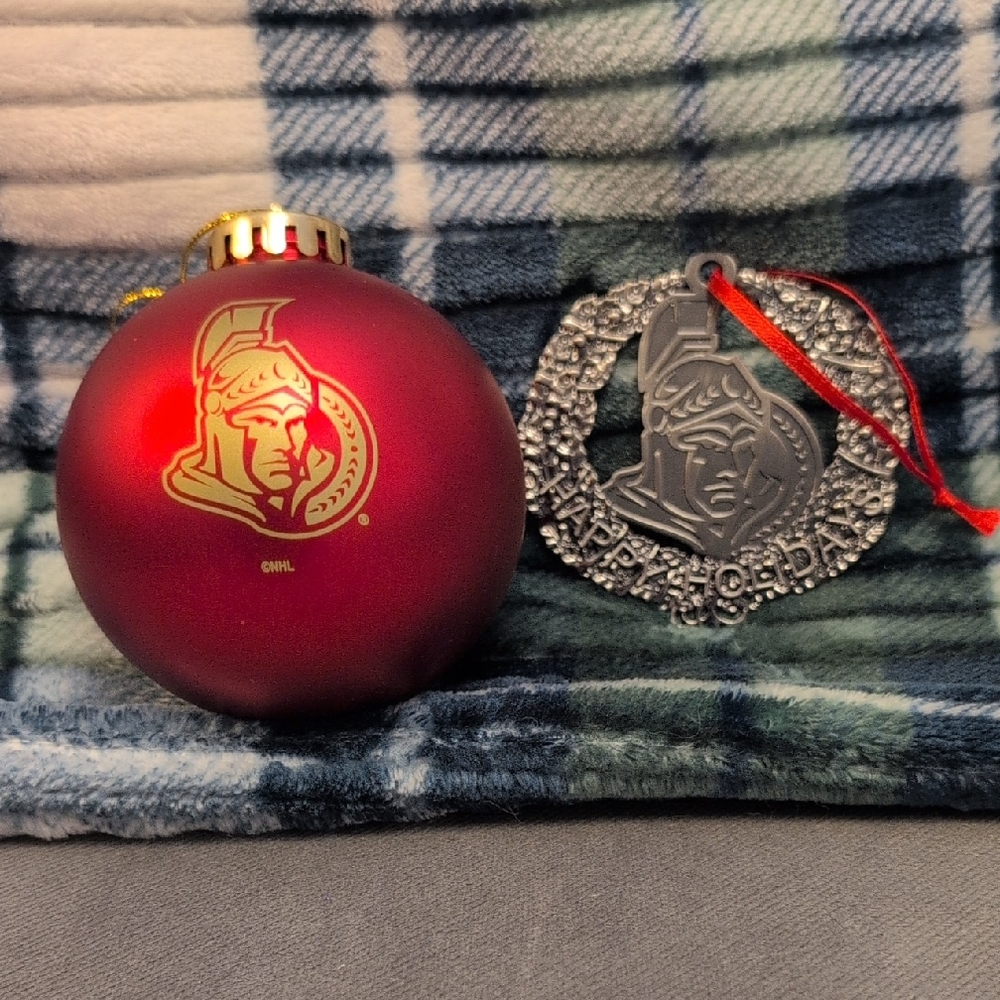 Pair of Ottawa Senators Holiday Ornaments